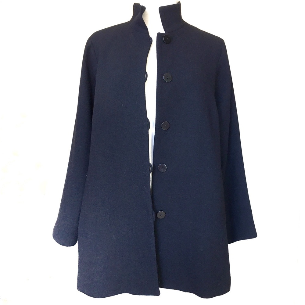 Nina McLemore Black Wool Crepe Kyoto Jacket 12